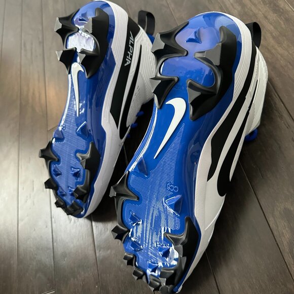 Nike Alpha White & Blue Men's 10 Football Cleats NWOT - Picture 9 of 10
